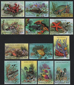 Барбуда 1987, Фауна Моря , 13 марок
